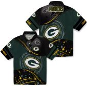 Unisex Green Bay Packers Hawaiian Shirt Green Black Gold Wavy Design With Team Logo Helmet Graphic Casual Button Down Short Sleeve 3 Atb60.jpg - sohemix
