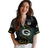 Unisex Green Bay Packers Hawaiian Shirt Green Black Gold Wavy Design With Team Logo Helmet Graphic Casual Button Down Short Sleeve 4 O1am7.jpg - sohemix