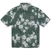 Unisex Green Bay Packers Hawaiian Shirt Green White Hibiscus Tropical Floral Print Button Down Casual 1 Fefwn.jpg - sohemix