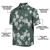 Unisex Green Bay Packers Hawaiian Shirt Green White Hibiscus Tropical Floral Print Button Down Casual 5 R7u4z.jpg - sohemix