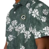 Unisex Green Bay Packers Hawaiian Shirt Green White Hibiscus Tropical Floral Print Button Down Casual 8 0z8av.jpg - sohemix