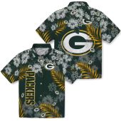 Unisex Green Bay Packers Hawaiian Shirt Tropical Floral Print With Hibiscus And Palm Leaves 3 Ys41a.jpg - sohemix