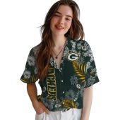 Unisex Green Bay Packers Hawaiian Shirt Tropical Floral Print With Hibiscus And Palm Leaves 4 4f9p8.jpg - sohemix