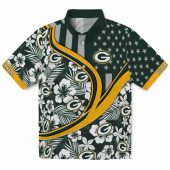 Unisex Green Bay Packers Hawaiian Shirt Tropical Floral Star Print Wave Short Sleeve Button Down 1 3ingh.jpg - sohemix
