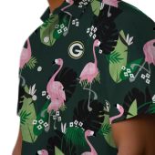 Unisex Green Bay Packers Hawaiian Shirt With Flamingo And Tropical Leaf Print Casual Button Down Aloha Shirt 8 Nukya.jpg - sohemix