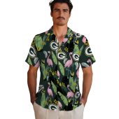 Unisex Green Bay Packers Hawaiian Shirt With Flamingo Tropical Leaf Floral Print Casual Button Down 2 Csnnp.jpg - sohemix