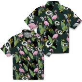 Unisex Green Bay Packers Hawaiian Shirt With Flamingo Tropical Leaf Floral Print Casual Button Down 3 2r6hx.jpg - sohemix