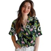 Unisex Green Bay Packers Hawaiian Shirt With Flamingo Tropical Leaf Floral Print Casual Button Down 4 Vwfzm.jpg - sohemix