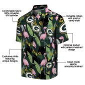 Unisex Green Bay Packers Hawaiian Shirt With Flamingo Tropical Leaf Floral Print Casual Button Down 5 R2ypb.jpg - sohemix