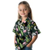 Unisex Green Bay Packers Hawaiian Shirt With Flamingo Tropical Leaf Floral Print Casual Button Down 6 B006z.jpg - sohemix