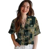 Unisex Green Bay Packers Hawaiian Shirt With Tribal Symbols Tiki Pineapple Pattern Short Sleeve Button Down 4 Pts49.jpg - sohemix