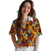 Unisex Green Bay Packers Hawaiian Shirt With Tropical Floral Toucan And Flamingo Pattern Yellow Green Red Casual Button Down 4 3z16h.jpg - sohemix