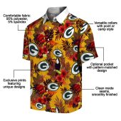 Unisex Green Bay Packers Hawaiian Shirt With Tropical Floral Toucan And Flamingo Pattern Yellow Green Red Casual Button Down 5 Kz5w7.jpg - sohemix