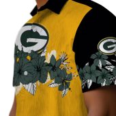 Unisex Green Bay Packers Hawaiian Shirt With Tropical Hibiscus Floral Print Yellow Black Button Down 8 Eyql1.jpg - sohemix
