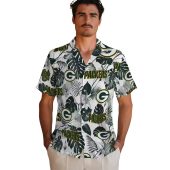 Unisex Green Bay Packers Hawaiian Shirt With Tropical Plants Pattern Green White Casual Button Down 2 1wfm5.jpg - sohemix