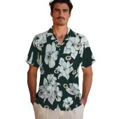 Unisex Green Bay Packers Hawaiian Shirt With White Hibiscus Floral Pattern Casual Green Short Sleeve Button Down Top 2 X8e23.jpg - sohemix