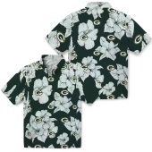 Unisex Green Bay Packers Hawaiian Shirt With White Hibiscus Floral Pattern Casual Green Short Sleeve Button Down Top 3 Qw6zo.jpg - sohemix