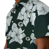 Unisex Green Bay Packers Hawaiian Shirt With White Hibiscus Floral Pattern Casual Green Short Sleeve Button Down Top 8 Bunsd.jpg - sohemix