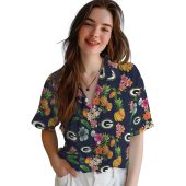 Unisex Green Bay Packers Navy Blue Tropical Fruit Floral Print Hawaiian Button Down Shirt 4 2u1iw.jpg - sohemix