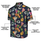 Unisex Green Bay Packers Navy Blue Tropical Fruit Floral Print Hawaiian Button Down Shirt 5 N60it.jpg - sohemix