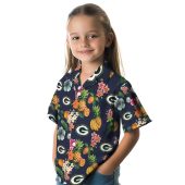 Unisex Green Bay Packers Navy Blue Tropical Fruit Floral Print Hawaiian Button Down Shirt 6 Q3j6o.jpg - sohemix