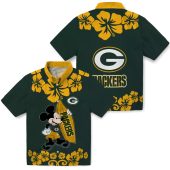 Unisex Green Bay Packers Surfing Mickey Mouse Hibiscus Floral Hawaiian Button Down Shirt 3 70bf0.jpg - sohemix