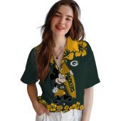Unisex Green Bay Packers Surfing Mickey Mouse Hibiscus Floral Hawaiian Button Down Shirt 4 Ukhdj.jpg - sohemix