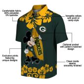 Unisex Green Bay Packers Surfing Mickey Mouse Hibiscus Floral Hawaiian Button Down Shirt 5 Tw7pe.jpg - sohemix