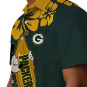 Unisex Green Bay Packers Surfing Mickey Mouse Hibiscus Floral Hawaiian Button Down Shirt 8 Xm745.jpg - sohemix