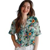 Unisex Green Bay Packers Tropical Floral Foliage Print Casual Hawaiian Button Down Shirt 4 Ivc76.jpg - sohemix