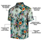 Unisex Green Bay Packers Tropical Floral Foliage Print Casual Hawaiian Button Down Shirt 5 Hhrna.jpg - sohemix