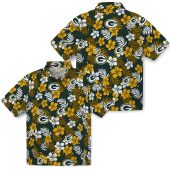 Unisex Green Bay Packers Tropical Floral Hawaiian Button Down Shirt With Team Logo 3 301lc.jpg - sohemix