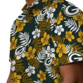 Unisex Green Bay Packers Tropical Floral Hawaiian Button Down Shirt With Team Logo 8 I1873.jpg - sohemix