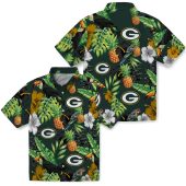 Unisex Green Bay Packers Tropical Hawaiian Shirt Dark Green Button Down With Toucan Pineapple Hibiscus Print 3 5846y.jpg - sohemix