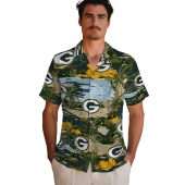 Unisex Green Bay Packers Tropical Hawaiian Shirt Palm Tree Landscape Print Button Down 2 Knr9b.jpg - sohemix