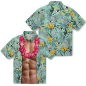 Unisex Green Bay Packers Tropical Hawaiian Shirt With Abs Chest Illusion And Lei Print Casual Button Down 3 2c88f.jpg - sohemix
