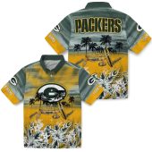 Unisex Green Bay Packers Tropical Hawaiian Shirt With Beach Scene Palm Trees Canoe Paddles Floral Print Short Sleeve Button Down For Summer 3 Mmv3p.jpg - sohemix