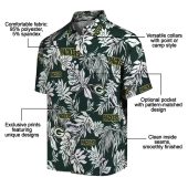 Unisex Green Bay Packers Tropical Leaf Hawaiian Shirt Green White Casual Button Down Fanwear 5 W8lmv.jpg - sohemix