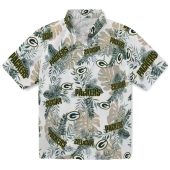 Unisex Green Bay Packers Tropical Leaves And Logo Print Hawaiian Button Down Shirt Casual Fanwear 1 9ddsf.jpg - sohemix