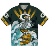 Unisex Hawaiian Shirt Green Bay Packers Surfing Skeleton Grateful Dead Graphic Tropical Beach Casual Button Down Shirt 1 2ba3n.jpg - sohemix