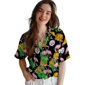 Unisex Pittsburgh Steelers Flamingo Tropical Hawaiian Button Down Shirt 4 Bz70m.jpg - sohemix