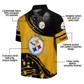 Unisex Pittsburgh Steelers Gold Black Wave Hawaiian Shirt With Football Helmet Graphic Casual Button Down 5 Czd1d.jpg - sohemix
