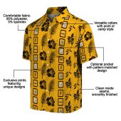 Unisex Pittsburgh Steelers Gold Framed Floral Tropical Hawaiian Button Down Shirt Short Sleeve 5 Lzc5z.jpg - sohemix