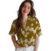Unisex Pittsburgh Steelers Gold Hawaiian Shirt With White Hibiscus Floral Print Casual Button Down 4 X3qa4.jpg - sohemix