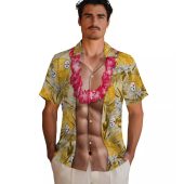 Unisex Pittsburgh Steelers Gold Tropical Hawaiian Shirt With Muscular Chest Illusion Print Casual Button Down 2 W9dvw.jpg - sohemix