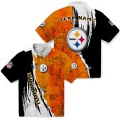 Unisex Pittsburgh Steelers Hawaiian Shirt Edgy Split Black Gold Distressed Design With Team Logo Nfl Shield 3 Jaahc.jpg - sohemix