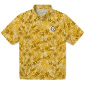 Unisex Pittsburgh Steelers Hawaiian Shirt Gold Leafy Tropical Print Short Sleeve Button Down 1 B42ei.jpg - sohemix