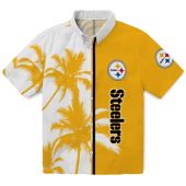Unisex Pittsburgh Steelers Hawaiian Shirt Gold White Split Design With Palm Trees And Team Logo 1 7zak5.jpg - sohemix