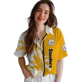 Unisex Pittsburgh Steelers Hawaiian Shirt Gold White Split Design With Palm Trees And Team Logo 4 Qxlit.jpg - sohemix