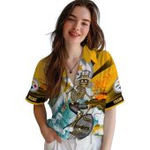 Unisex Pittsburgh Steelers Hawaiian Shirt Surfing Skeleton Tropical Beach Button Down 4 N01wu.jpg - sohemix